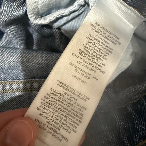 Current/Elliott The Easy Stiletto with Rolled Hem in Grassland Wash Size 28 - Picture 7 of 7